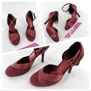 KIMEL  DESIGH STUDIO VERO CUOIO  LADIES SHOES HEELS SIZE 7 Burgundy Suede